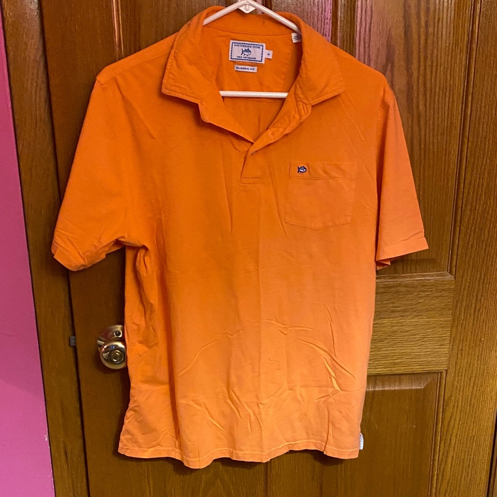 Southern Tide The Skipjack Classic Fit Orange Pima Cotton Polo
